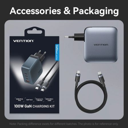 Vention Cargador de Pared GaN 100W TZ-FETH0-EU con 3xUSB-C y 1xUSB-A Gris Vention Cargador de Pared GaN 100W TZ-FETH0-EU con 3xUSB-C y 1xUSB-A Gris